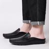 Fashion Casual Outdoor Mules Walking Shoes Lightweight Male Comfortable Loafers Men Casual Half Drag Men's Genuine Leather Slip-On Flats