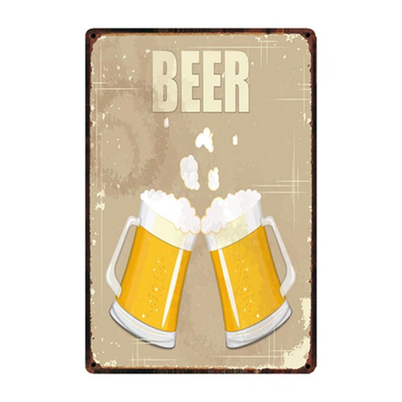 [ WellCraft ] Free Beer Tomorrow Ice Cold Beer Served Here Metal Sign Posters Art Vintage Mural Painting Custom Decor WW4