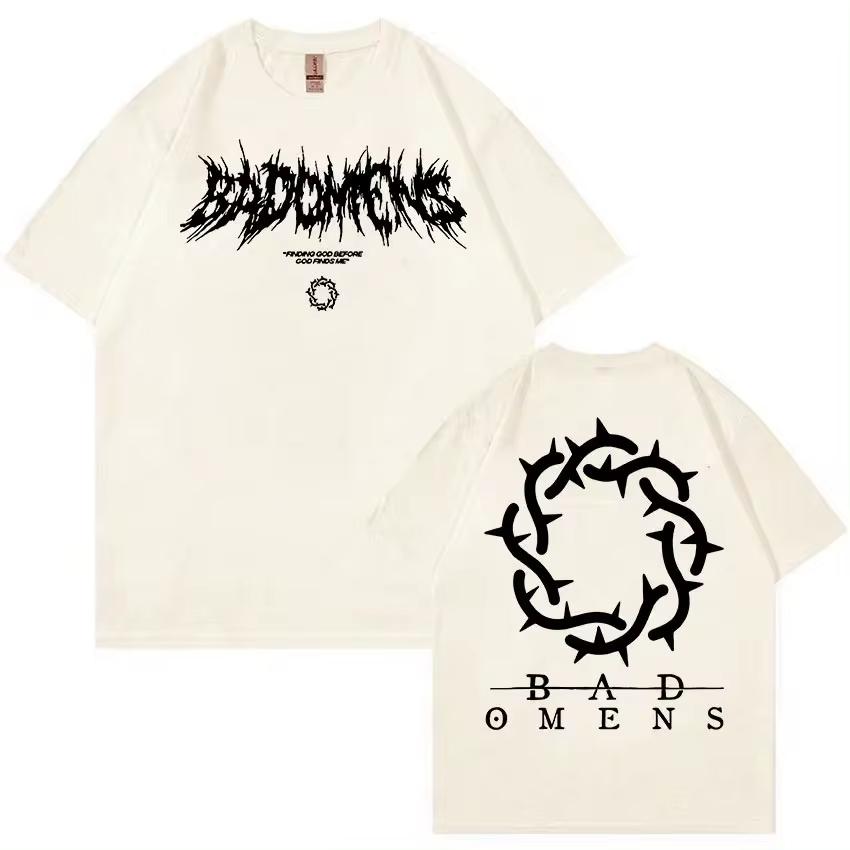 Bad Omens Band Logo Grafic T-shirt Bărbați Femei Casual Moda Supradimensionate Bumbac T-shirt Hip Hop Gothic Îmbrăcăminte T Shirt