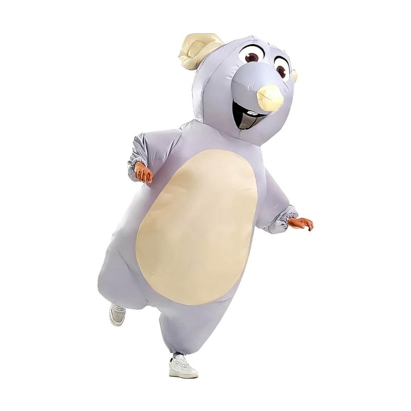 Adults Mouse Inflatable Costume,Mouse Blow up Costume Funny Halloween Costumes for Cosplay Dress Up Themed Parties серый
