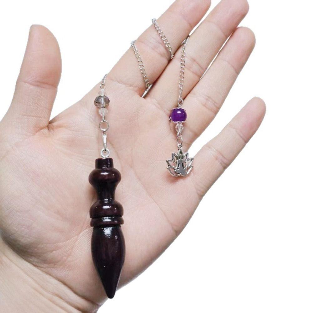Dowsing Wooden Pendulum Wooden Reiki Spiritual Pendulo Creative Gift Round Cone Pattern