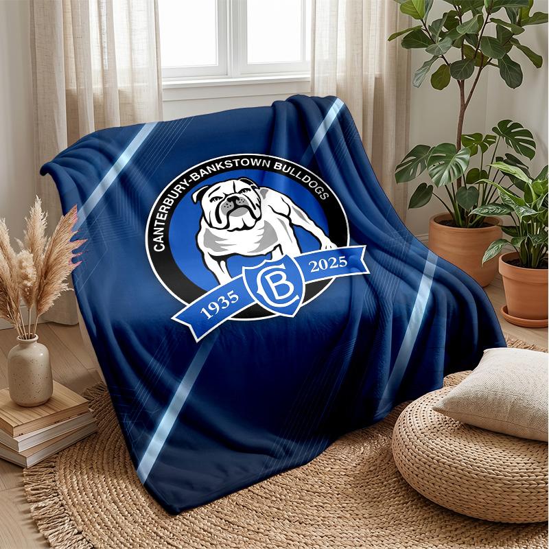 Coperta in Pile Flanella Canterbury-Bankstown Bulldogs Coperta Calda e Accogliente per Divano Letto Viaggio Uso in Tutte le Stagioni
