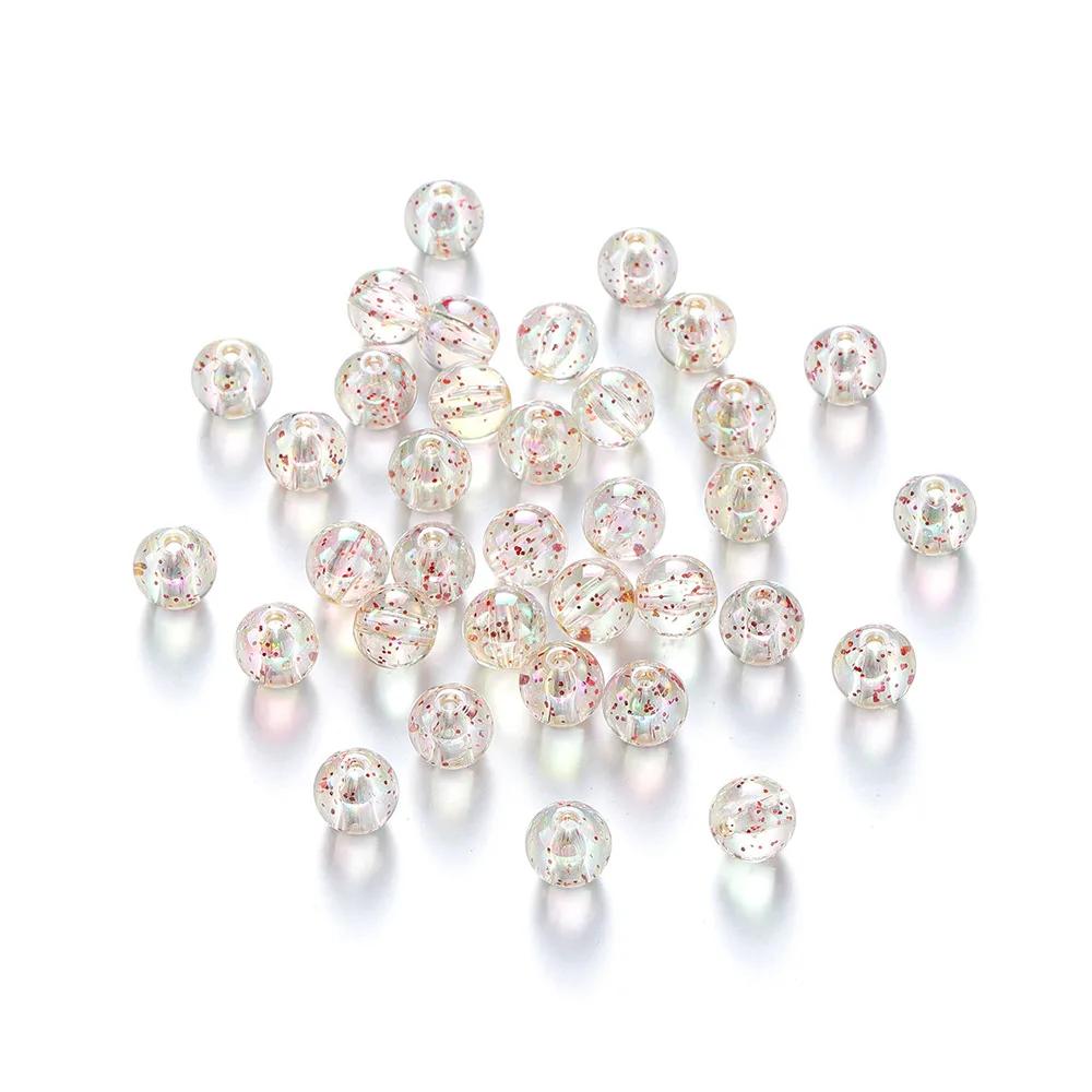 TX59 8 /10mm Acrylic Round Beads Transparent Straight Hole Spacer Beads Jewelry Making Diy Bracelet Necklace Handmade Material