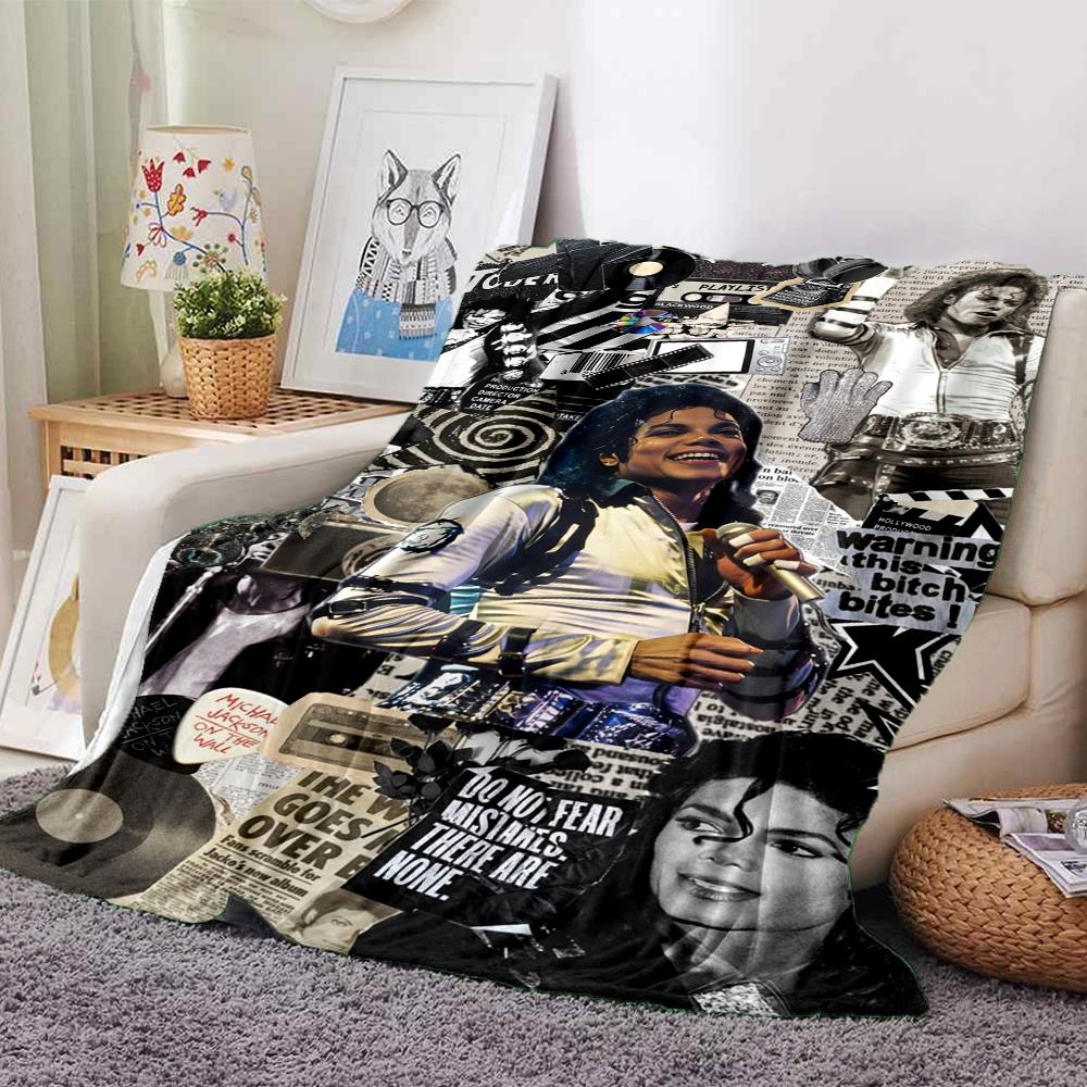 1Pc Michael Jackson Collage Blanket Soft Throw Blanket For Home Bedroom Bed Sofa Travel Office Solid Christmas Blanket