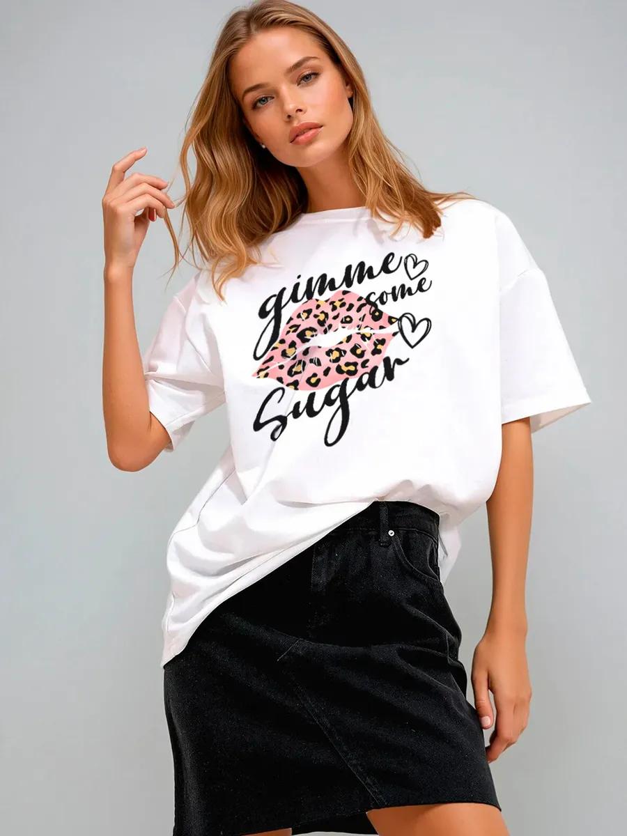Oversized T-shirt with bright print 2XL