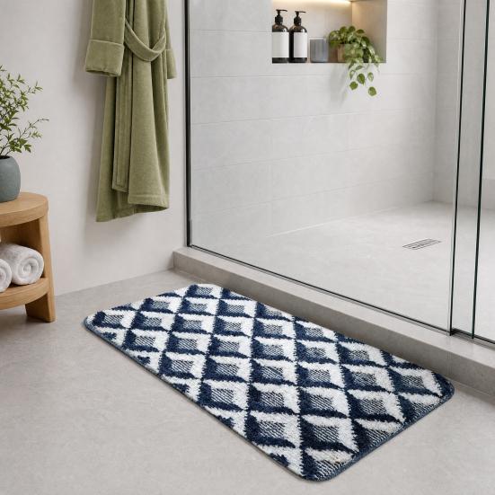 Jacquard Bathroom Rug Plush Fluffy Bath Mat