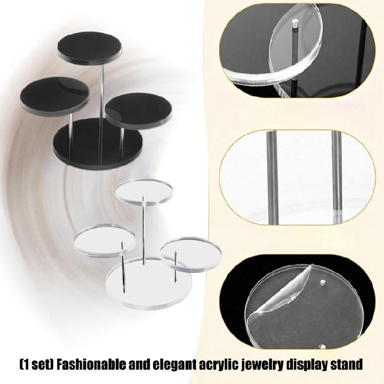 Contemporary Acrylic Jewelry Display Tower Multi Layer Jewelry Organizers For Necklaces Bracelets And More