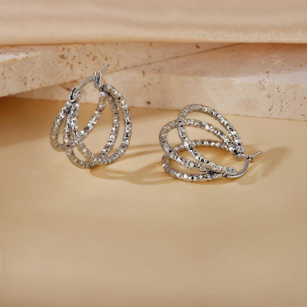 2025 Titanium Steel Twisted Braid Earrings - Light Luxury, New Style