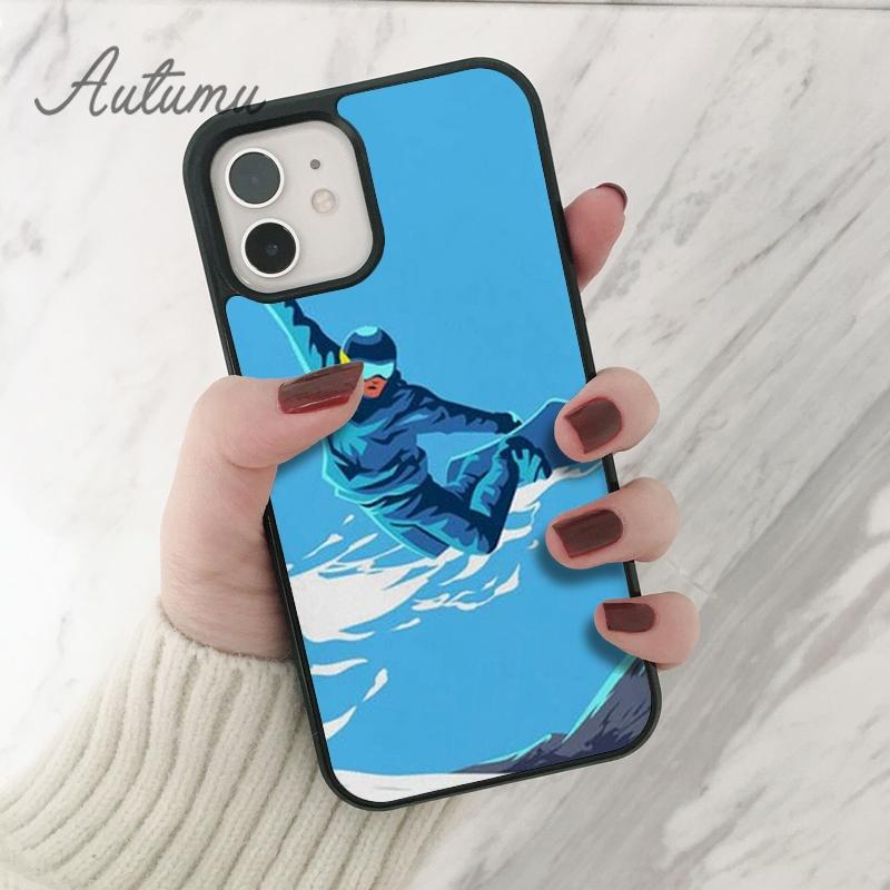Snow Or Die Ski Snowboard Handyhülle für iPhone 11 12 13 14 Pro Max mini XR XS SE 2020 6S 7 8 Plus Samsung Galaxy S21 S22 Cover
