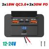 96W Çift PD Çift QC3.0 Type C USB Hızlı Şarj Cihazı 3.0 Anahtarlı Hızlı Şarj 4 Portlu Güç Paneli Otobüs 12-24V Araba Kamyon Denizcilik İçin