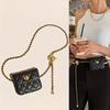 Mini Borsa a Cintura con Catena da Donna, Marsupio Trapuntato Argyle in Ecopelle alla Moda