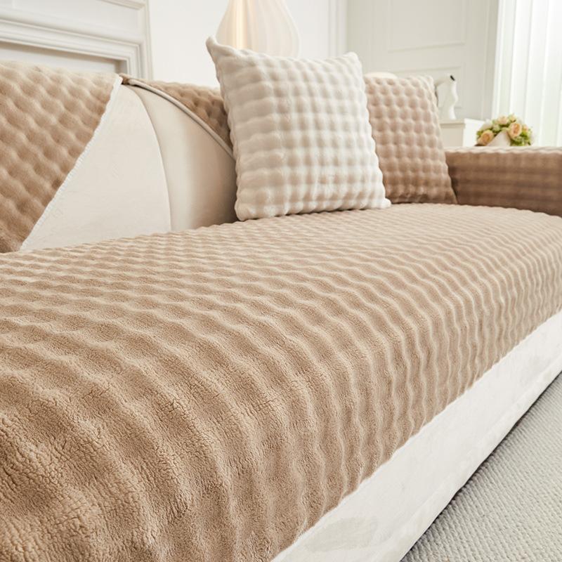 

Плюшевый чехол на подушку для дивана с неровным волнистым краем и нескользящей основой, подходит для спальни, дома, гостиной, для защиты и украшения дивана 90*160cm