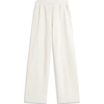 Li Ning Comfortabele Eenvoudige Losse Rechte Pijp Casual Broek Dames bottoms Off-White AKLU280-2