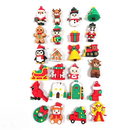 Christmas Party Favors 24-Day 3D Mini Brick Ornament Advent Calendar 2026, 24 DIY Santa Claus Reindeer Snowman Figures Building Set Countdown