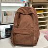 Cute Star Print Corduroy Backpack Large Capacity Casual School Bag for Students