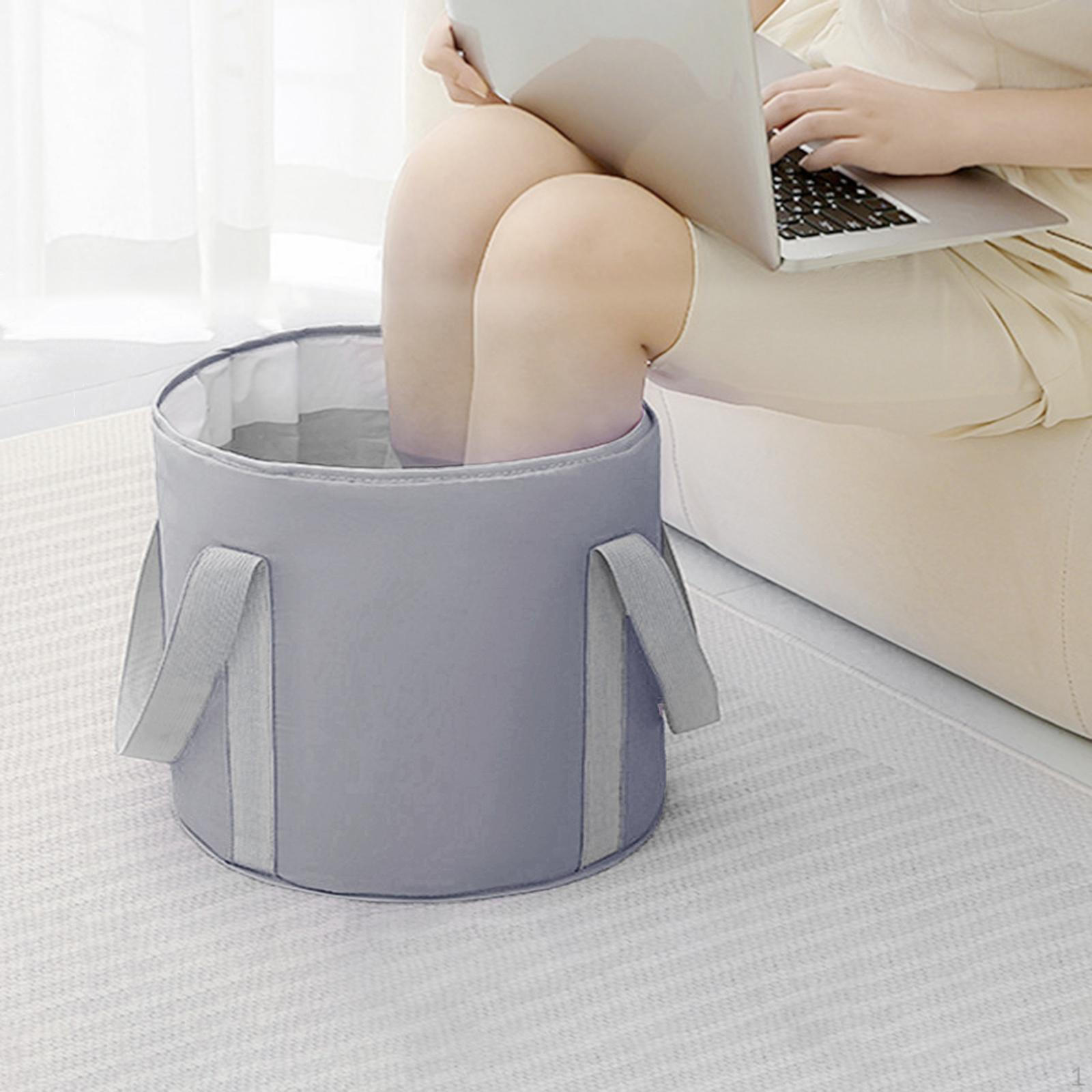 

Foldable Foot Bath Tub Feet Washing Basin Bathing Bucket for Travel S серый