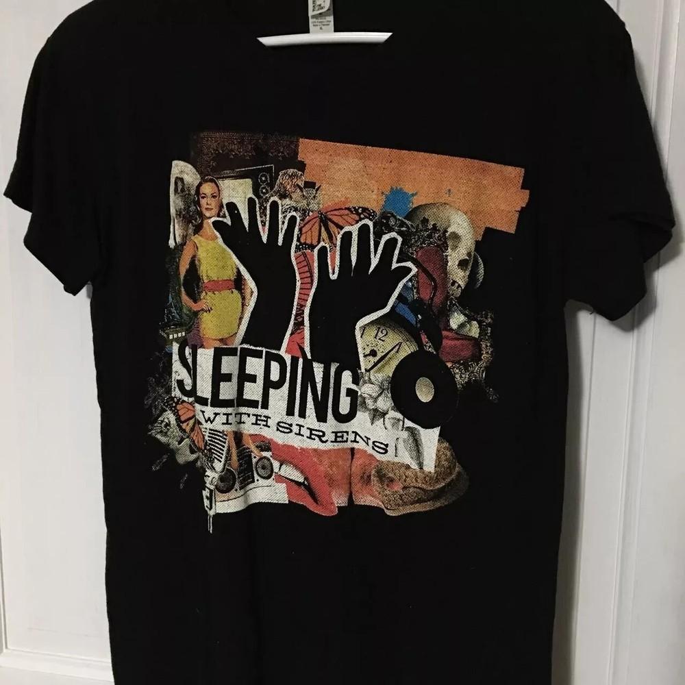 Sleeping With Sirens band rock short sleeve black shirt BT1131 Unisex T-Shirt XL