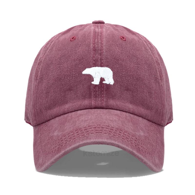 Little Bear Embroidery Baseball Cap For Women Men Fashion Adjustable Soft Washed Cotton Dad Hat Unisex Classic Golf Caps