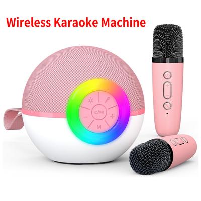 Kits de Microphone Karaoké Sans Fil Mini Haut-Parleur Bluetooth Portable Machine Karaoké Fête à Domicile Cadeaux Noël Anniversaire