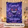 Custom Personalized Tapestry,Pokémon Print Custom Name Text Wall Art Hanging for Bedroom