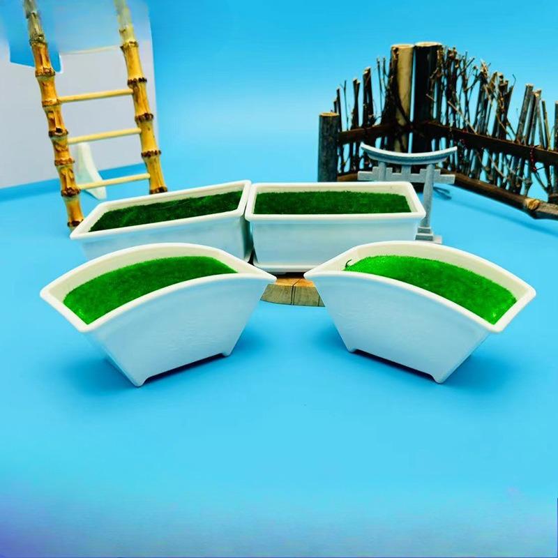 

Fan-shaped Foam Flowerpot Artificial Bonsai Base Living Room Potted Plant Home Decoration Pot Fan-shaped band foam