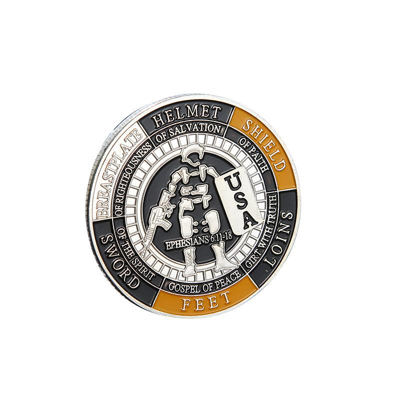 4CM Christianity Souvenir Put on The Whole Armor of God Ephesians Coin Gold Plated Commemorative Coin Pray Always Collection