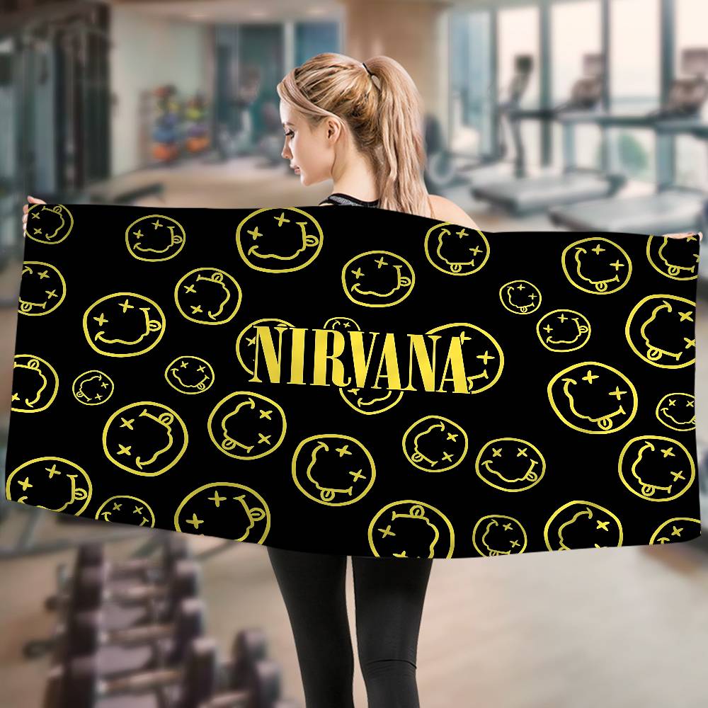 Asciugamano da Spiaggia Rock N-Nirvanas Colorati Asciugamani da Bagno Per Ragazza Microfibra Asciugatura Rapida Senza Sabbia Spiaggia Yoga Spa Palestra Piscina