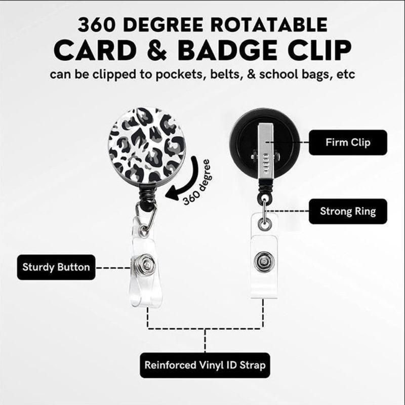 Retractable Lanyard Badge Holder Card Holder with Lanyards Retractable Keychain Badge Holder for Office School Hospital
