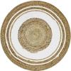 Round Rug In Natural Jute Ø70 Cm – Ideal for Entrance or Bedroom, White Cotton Circle Border, Natural and Elegant Style