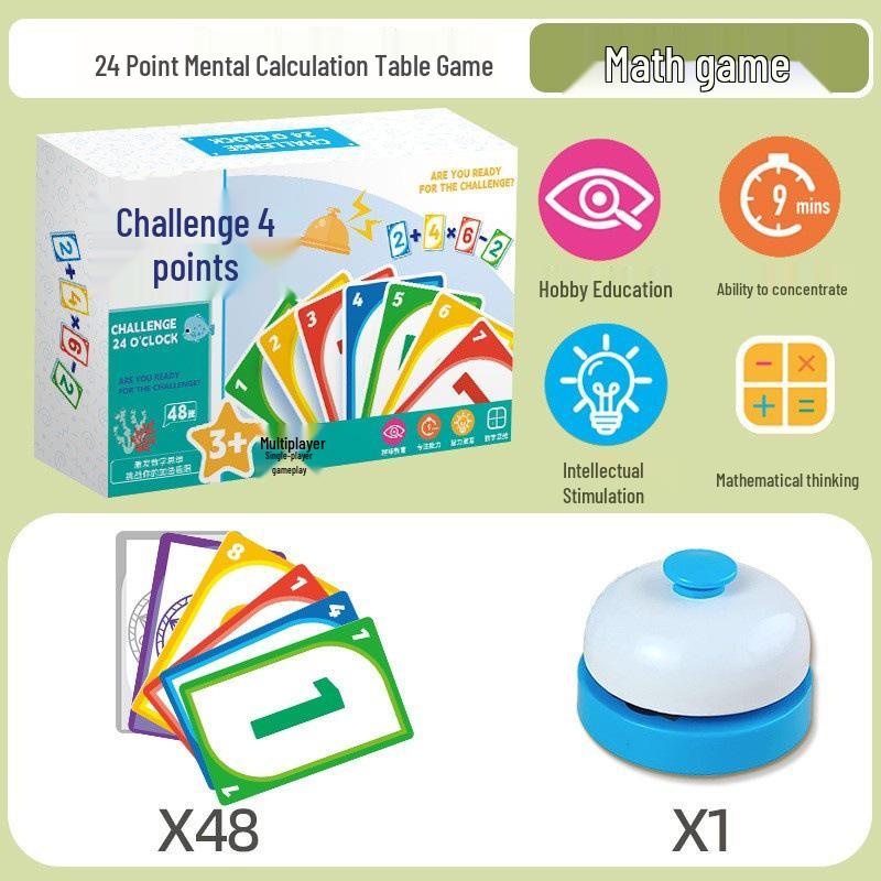 10 Challenge Math Cards: Parent-Child Interactive Thinking Game