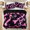 Pink Leopard Abstract Print Duvet Cover Set High-Definition Print Soft Comfortable Light Beige-Friendly Breathable Bedding Quilt