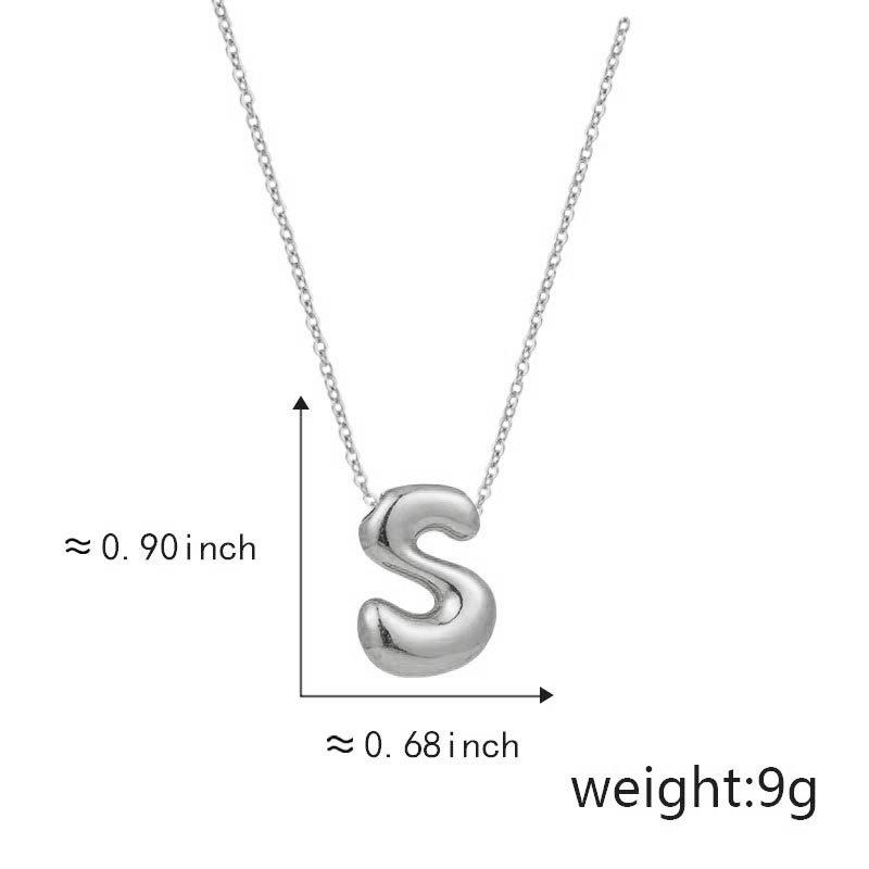 Cute Smooth Letter Necklace, Chubby Pendant, European and American Fashionable and Simple Collarbone Chain