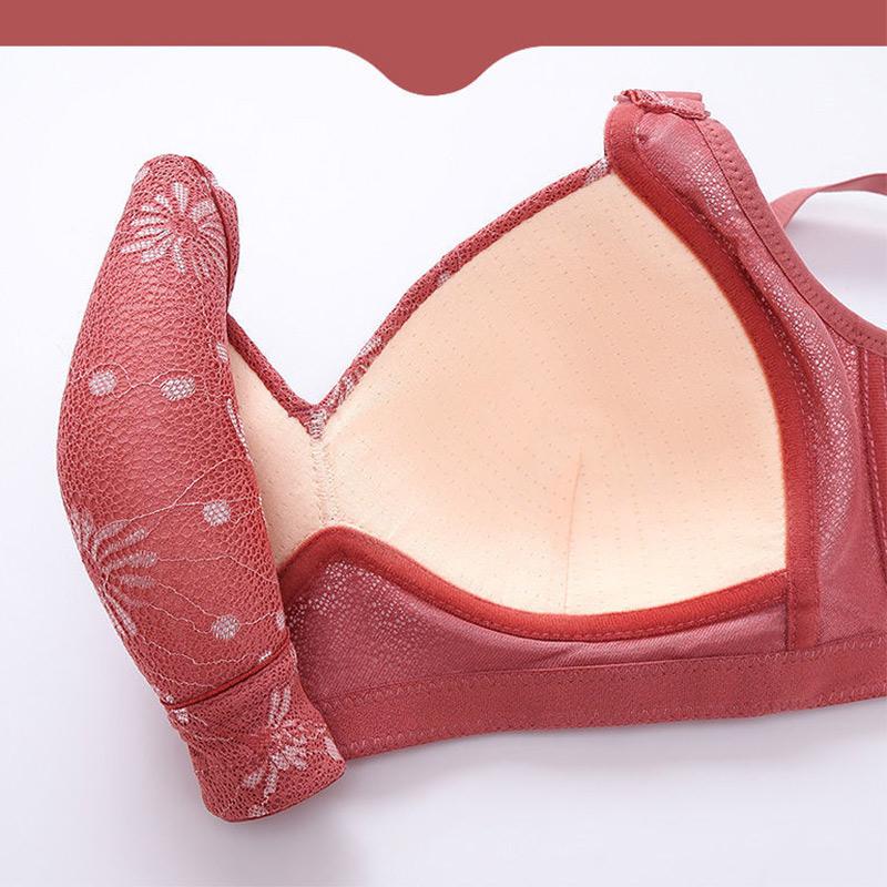 Large-size Thin Anti-bacterial, Anti-bacterial, Anti-sagging Gather-up Non-wire Underwear Ladies Bra