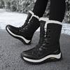 Womens Winter Warm Snow Boots High Top Waterproof Anti-Slip Outdoor Hiking Shoes With Faux Fur Lining