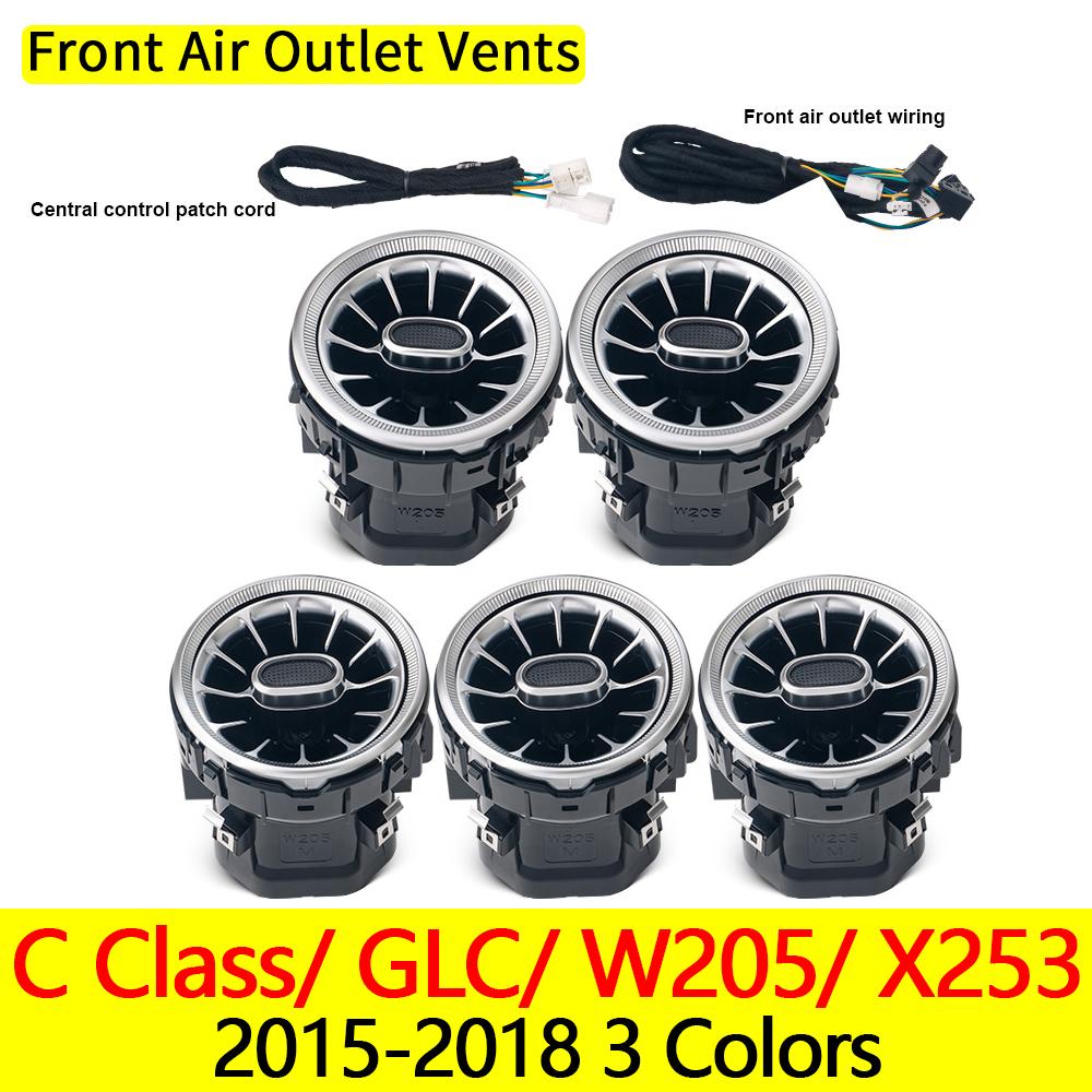 

For Benz C W205 GLC X253 AMG Led Turbine Nozzle Ambient Light Air Vent RGB Decoration Air Conditioner 4DRotating Tweeter Speaker
