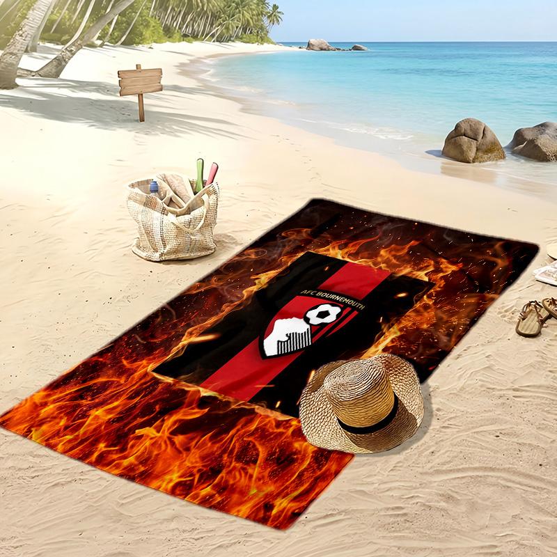 Toalla de Playa con Estampado de Fútbol del Bournemouth, Toalla Grande Suave de Secado Rápido para Playa, Camping, Natación