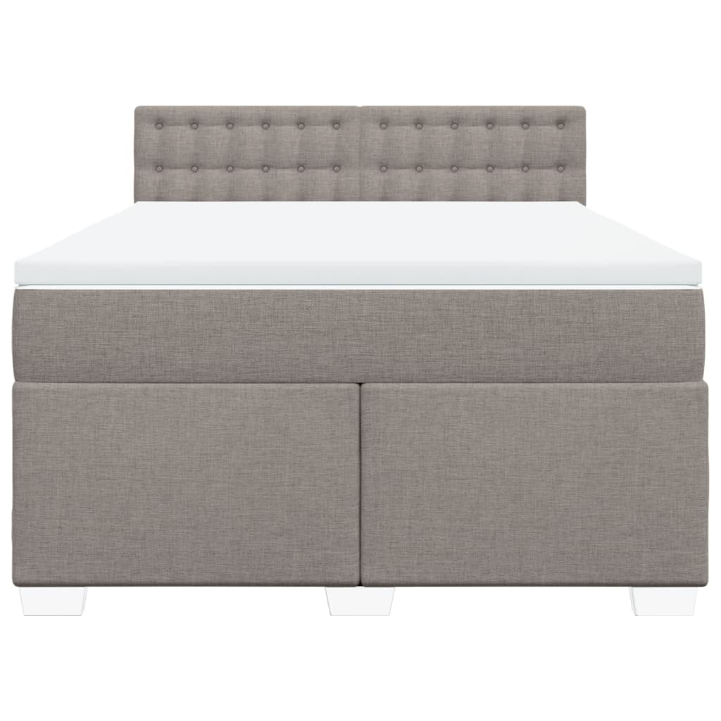 Vidaxl Letto Continentale Con Materasso, Taupe, Tessuto, 140X190 Cm