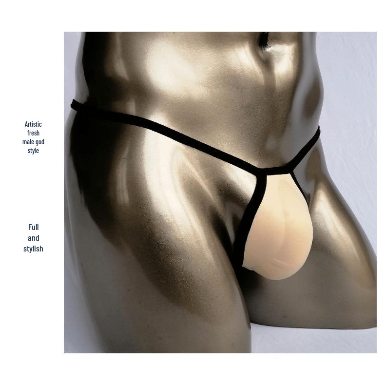 Men's Sporty Tight Thong with Sponge Crotch Protector and T-back Design