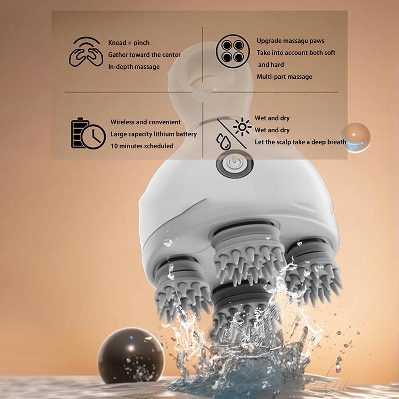 Electric Head Massager Mutifunctional Cats Dogs Scalp Massager Rechargeable Contacts Pet Body Relax Health Care Massager