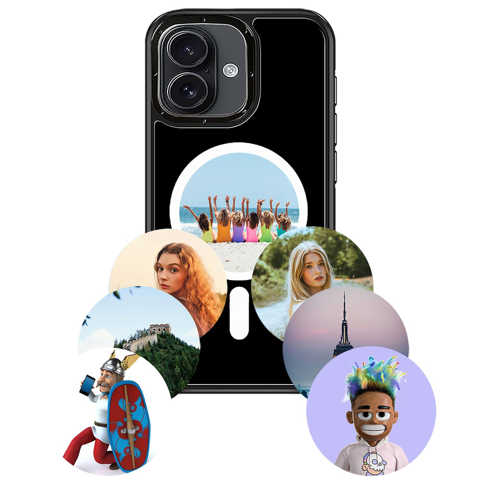 

For iPhone 16 E-Ink Phone Case Compatible with MagSafe NFC 6-Color TPU+PC Back Cover A