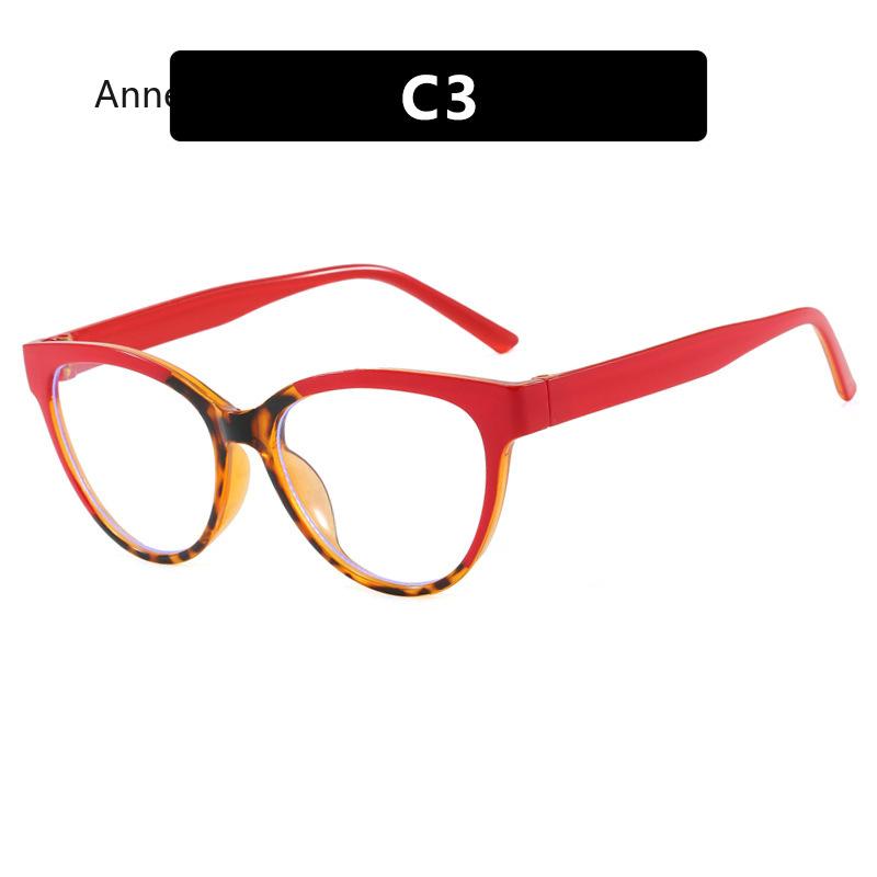 New Women Glasses Frame Cat Eye Flat Mirror Fashion Eyeframe Retro Anti Blue Light Trendy Man Decorative Glasses Plain Eyewear