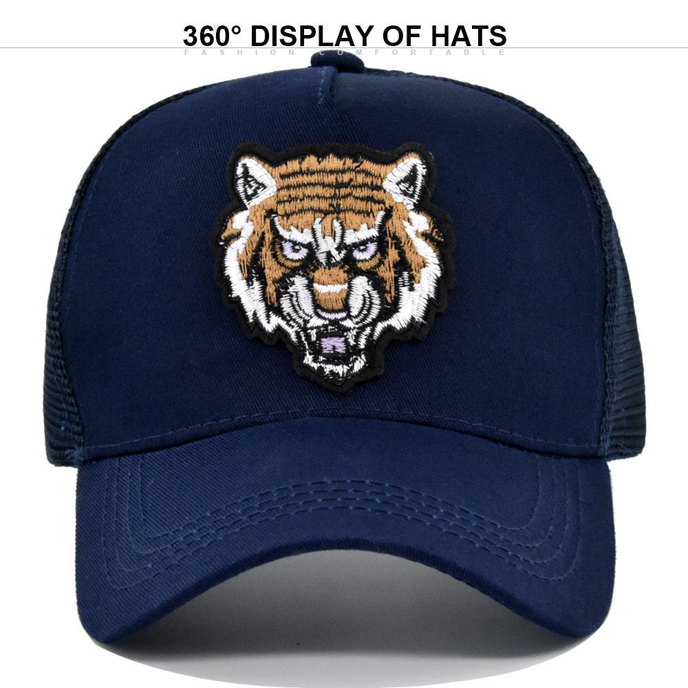 High Quality Embroidery Animal Mesh Baseball Cap Unisex Adjustable Cotton Fashion Hip Hop Snapback Outdoor Breathable Sun Hat