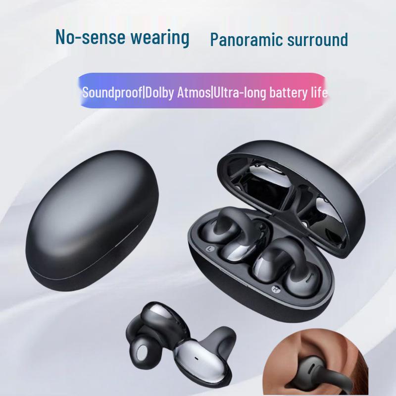

Sweatproof Noise-Canceling Bluetooth 5.3 Sports Earphones: In-Ear, Long Battery Life, Clip-On Design Graphite Black [True Deep Bass] + Directed Sound
