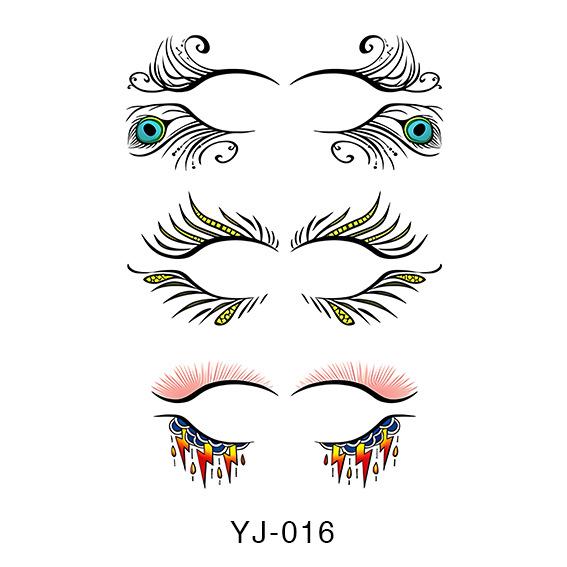 

Наклейка-татуировка в виде теней для век - водостойкая временная татуировка для глаз, переводные наклейки для макияжа для вечеринок/фестивалей, аксессуары для макияжа Rave 016