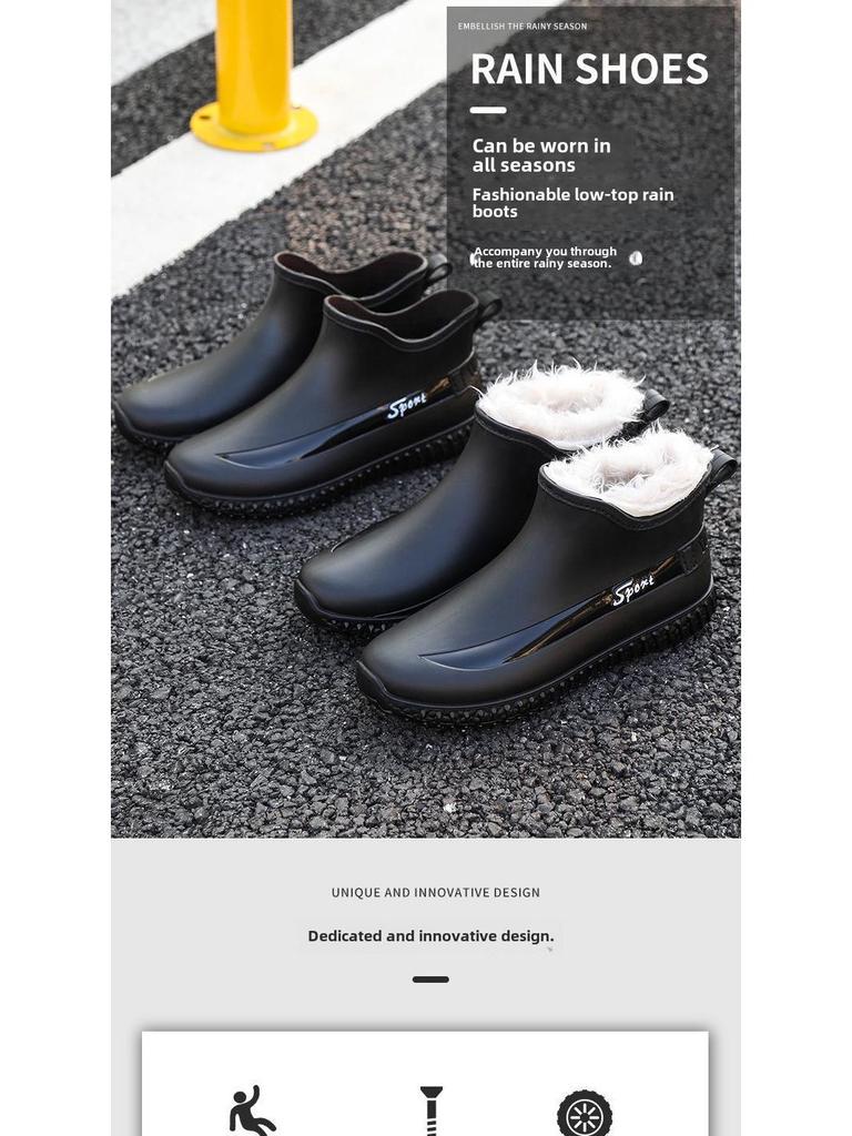 Men's Waterproof Non-Slip Rubber Rain Boots - Work and Fishing Shoes