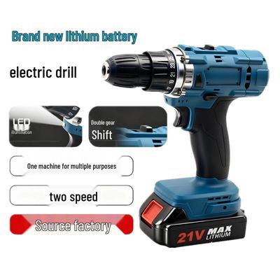 21V Handheld 10mm Lithium Cordless Drill Set - High Power Multi-Function Electric Tool