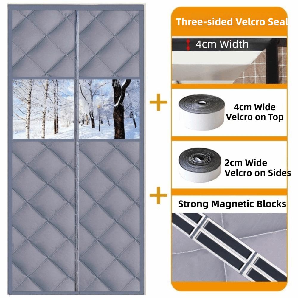 New Cotton Door Curtain Soundproof Thickened Air Conditioner Curtain No Punching Windproof Magnetic Curtain Air Conditioner Area