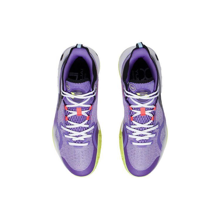 Li Ning Yu Shuai 16 Shock Absorption Anti-Slip Durable Mid-Top Basketball Shoes Men Basketball Shoes Purple Yellow ABAS053-2