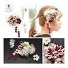SOUBIEN Hair Accessory Set for Coming-of-Age Ceremony, Graduation - Dried Flowers, Tsumami Zaiku, Mizuhiki, 3-Piece Set for Furisode/Hakama -
