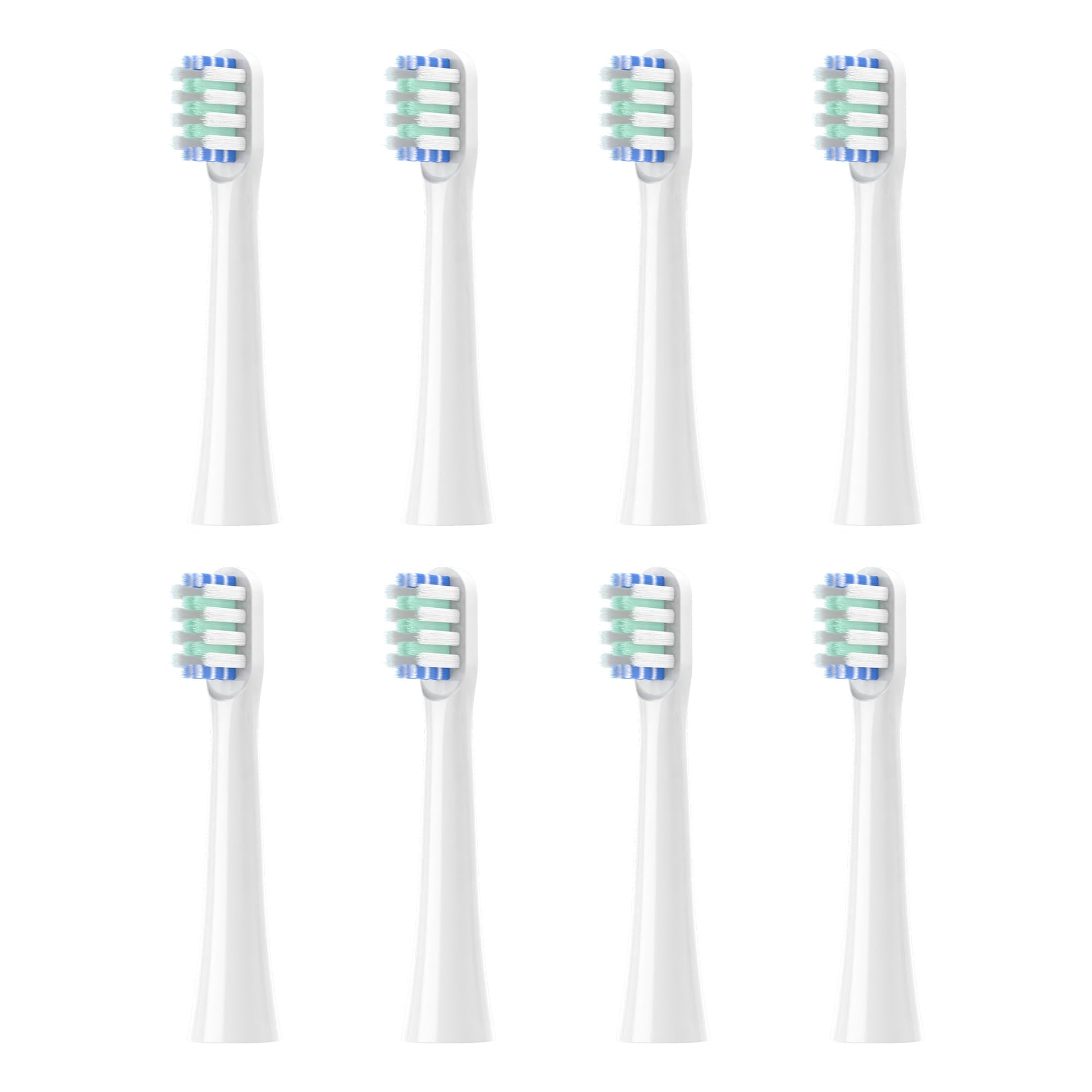 FitMount OMRON Compatible Electric Toothbrush Replacement Brush Set, Plaque Removal, Regular Size, Soft, Ultra-Fine Bristles, 8-Pack, White